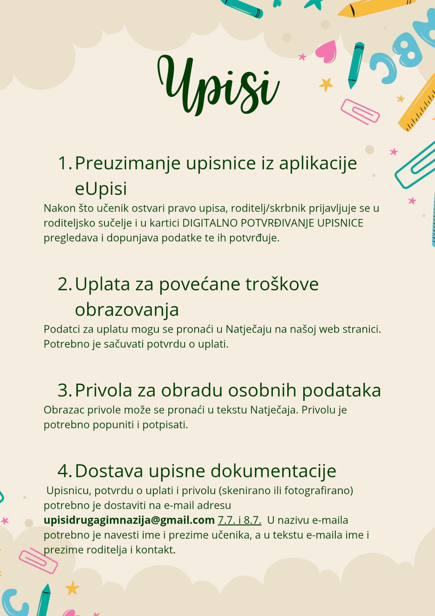 Upisi – kratki hodogram